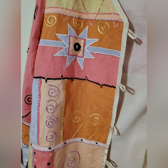 Indigo Moon Womens Patchwork design Embroidered Lightweight Jacket Large - Picture 3 of 4